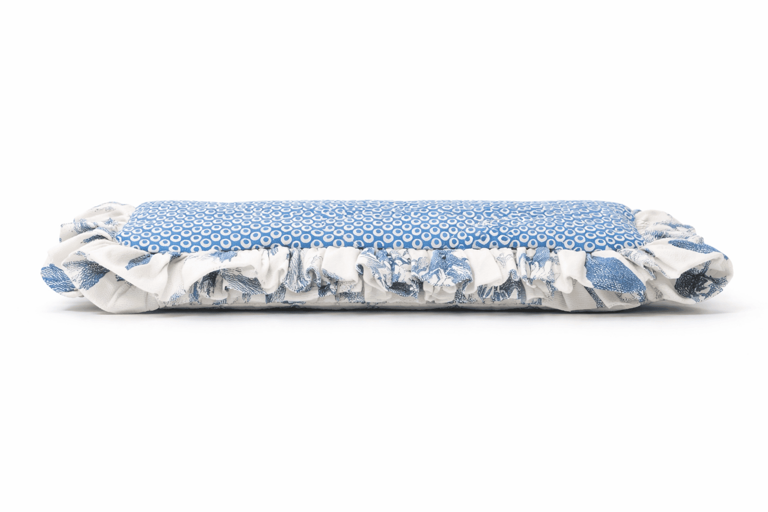 pochette s bleue à volants fermeture zip coter