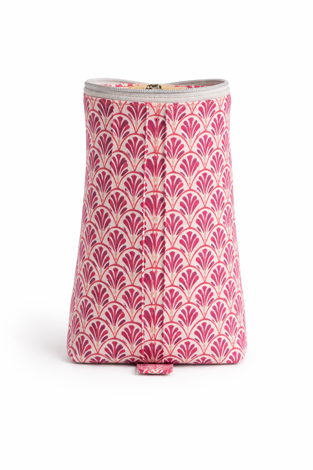 Trousse Verticale S Rose Motif Art Déco – Trousse zippée élégante et compacte – Image 2