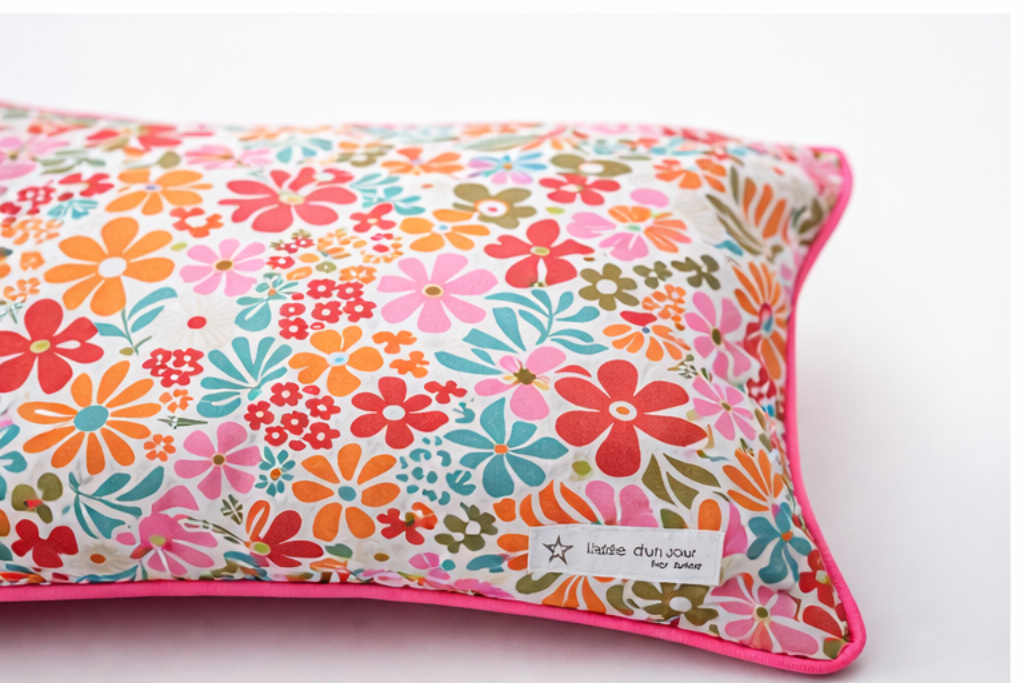 Coussin Liberté Fleuri Rose – Coussin décoratif coloré et élégant – Image 3