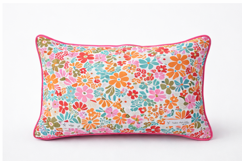 Coussin Liberté Fleuri Rose – Coussin décoratif coloré et élégant – Image 2
